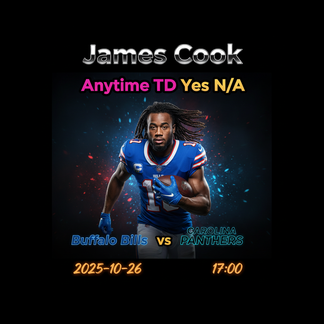 AI-generated detailed analysis visual for James Cook showing key statistics and insights