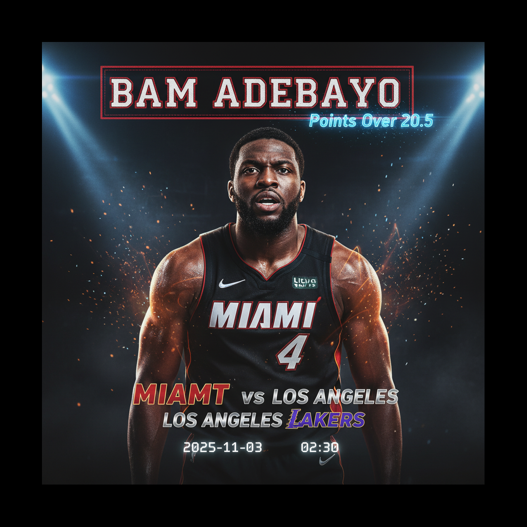 AI-generated detailed analysis visual for Bam Adebayo showing key statistics and insights