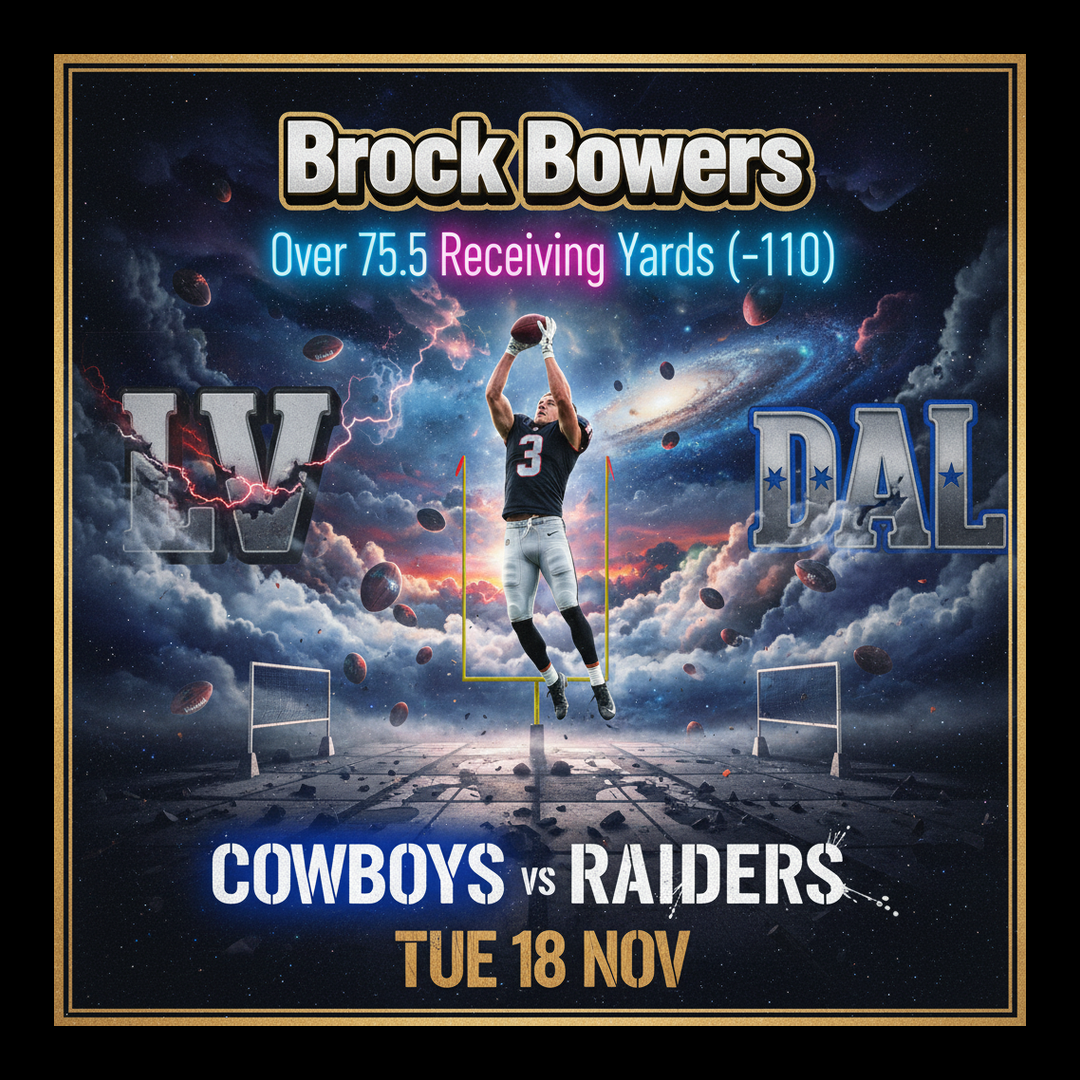 AI-generated detailed analysis visual for Brock Bowers showing key statistics and insights