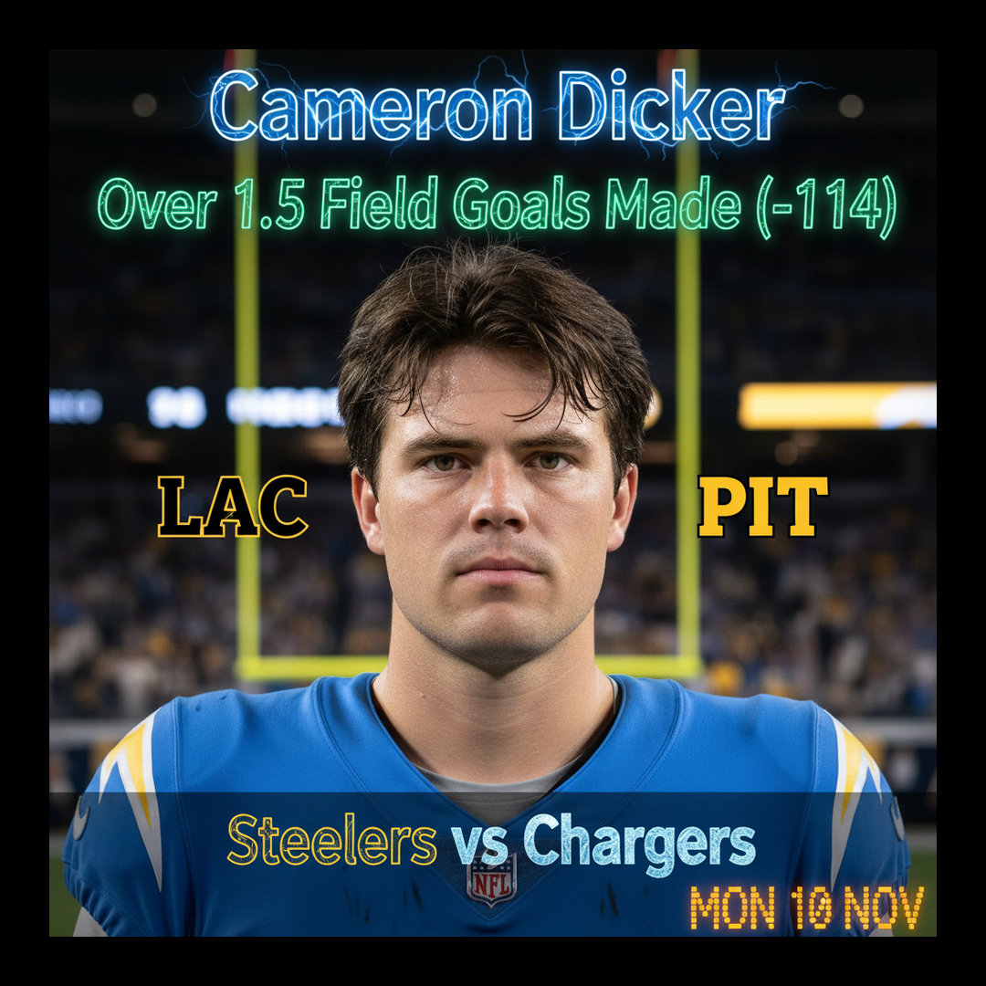 AI-generated detailed analysis visual for Cameron Dicker showing key statistics and insights