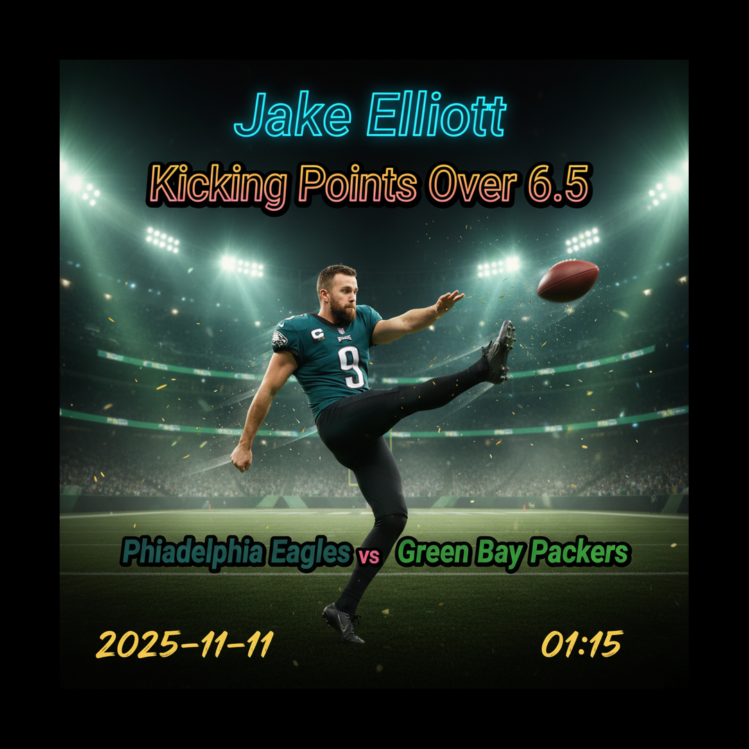 AI-generated detailed analysis visual for Jake Elliott showing key statistics and insights