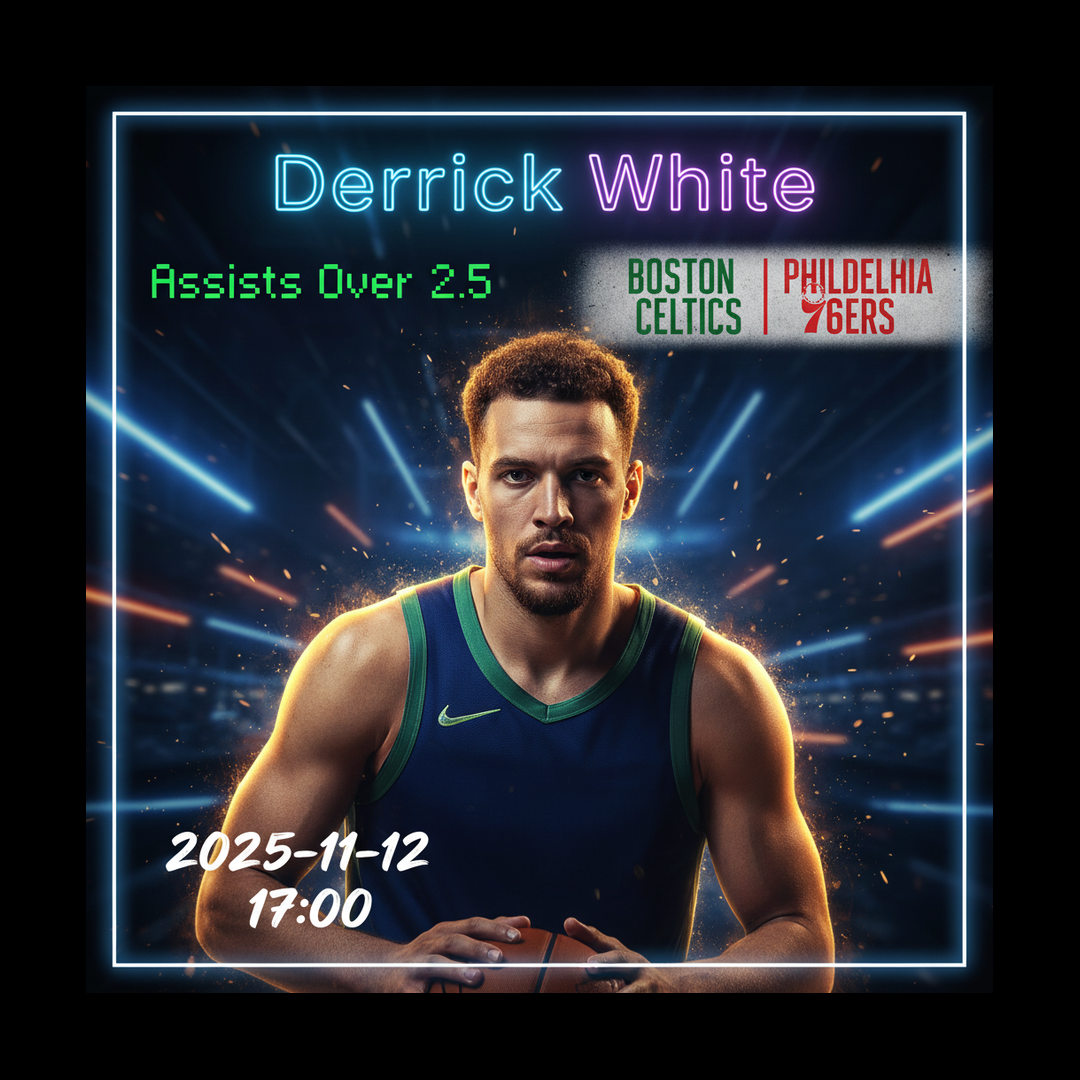 AI-generated detailed analysis visual for Derrick White showing key statistics and insights