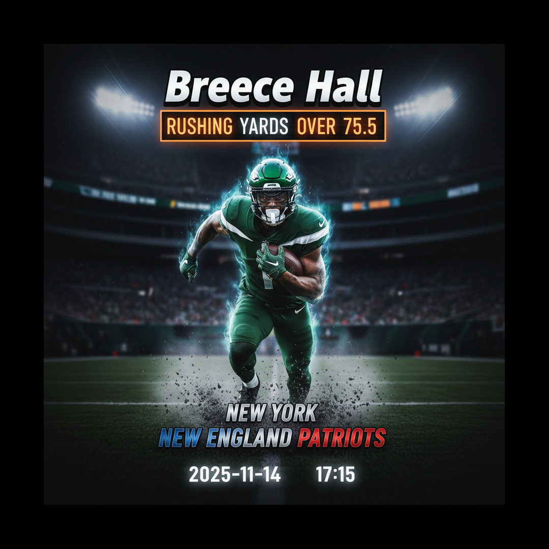 AI-generated detailed analysis visual for Breece Hall showing key statistics and insights