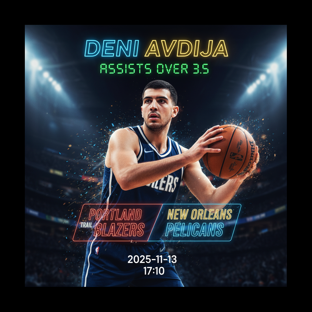 AI-generated detailed analysis visual for Deni Avdija showing key statistics and insights