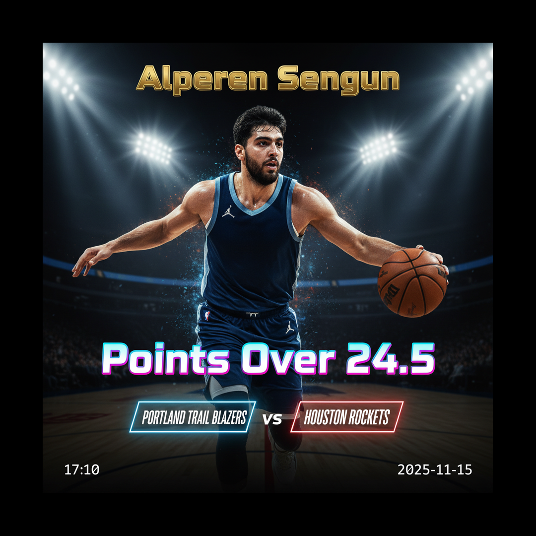 AI-generated detailed analysis visual for Alperen Sengun showing key statistics and insights