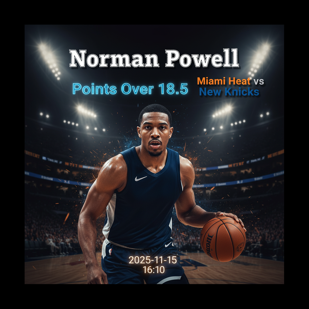 AI-generated detailed analysis visual for Norman Powell showing key statistics and insights