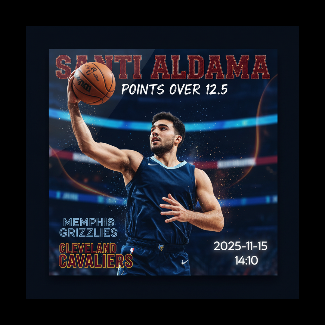 AI-generated detailed analysis visual for Santi Aldama showing key statistics and insights