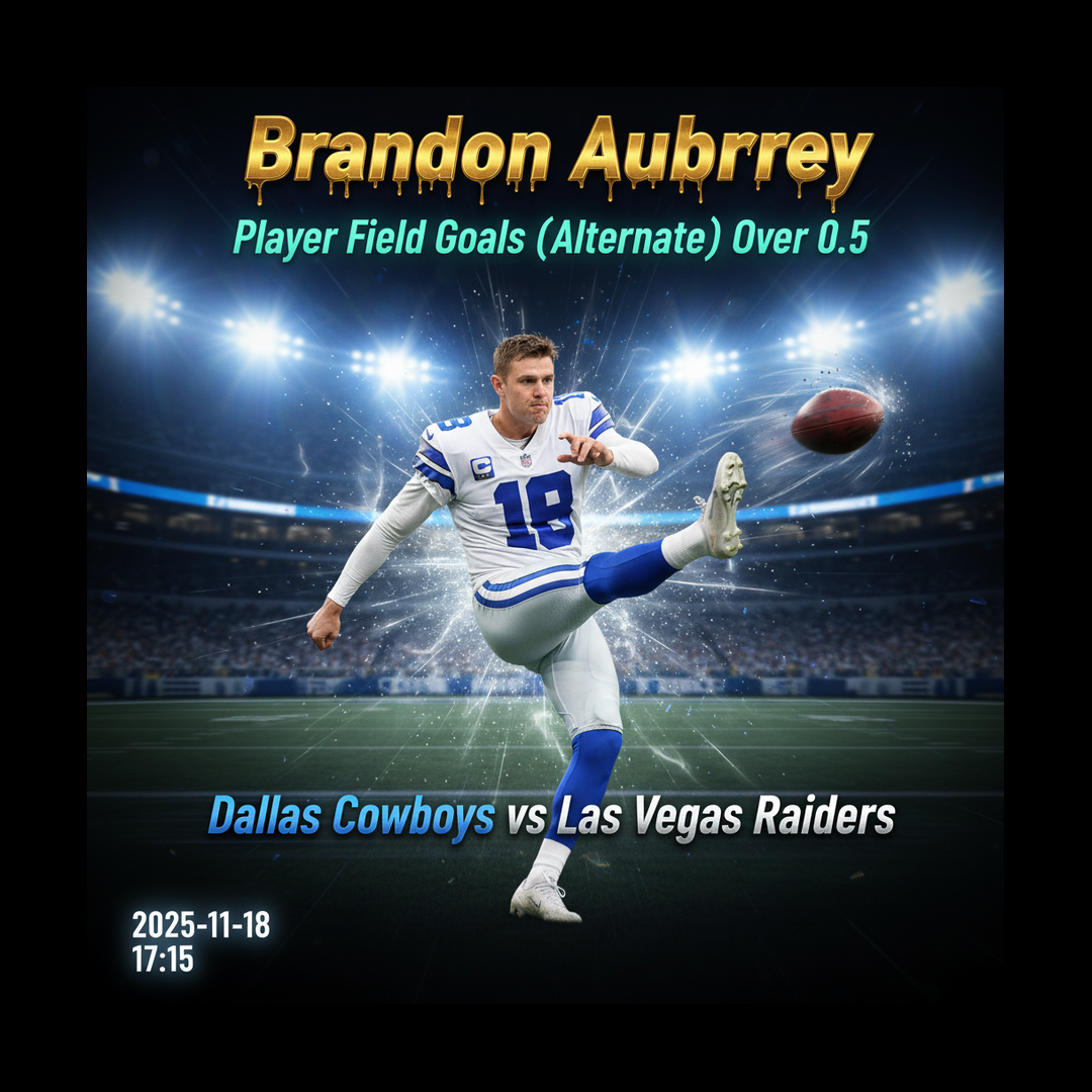 AI-generated detailed analysis visual for Brandon Aubrey showing key statistics and insights
