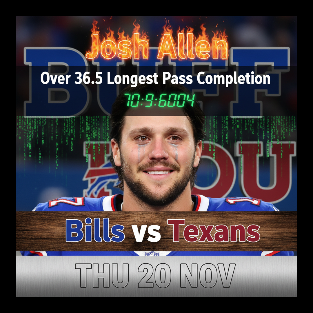 AI-generated detailed analysis visual for Josh Allen showing key statistics and insights