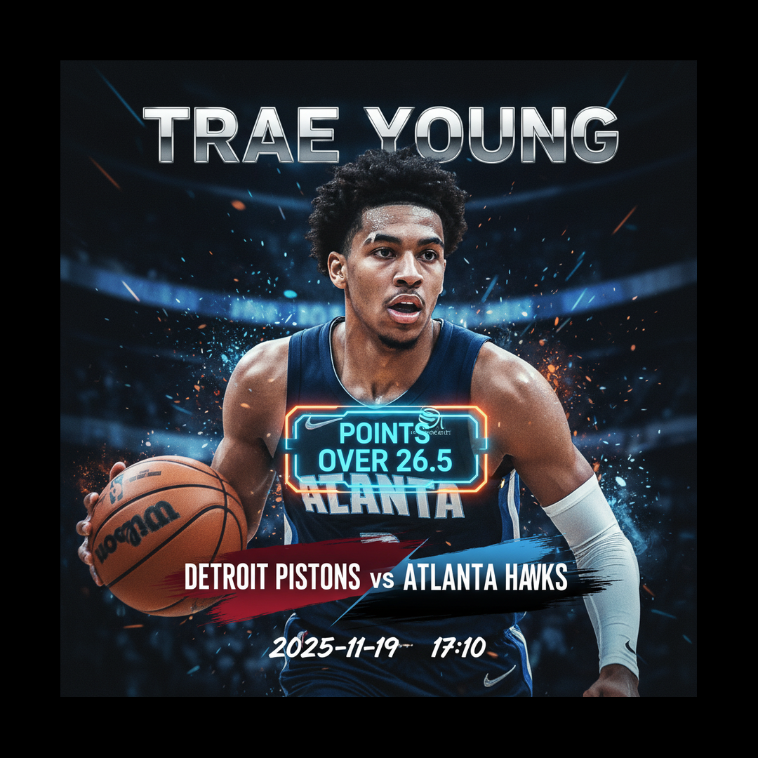 AI-generated detailed analysis visual for Trae Young showing key statistics and insights