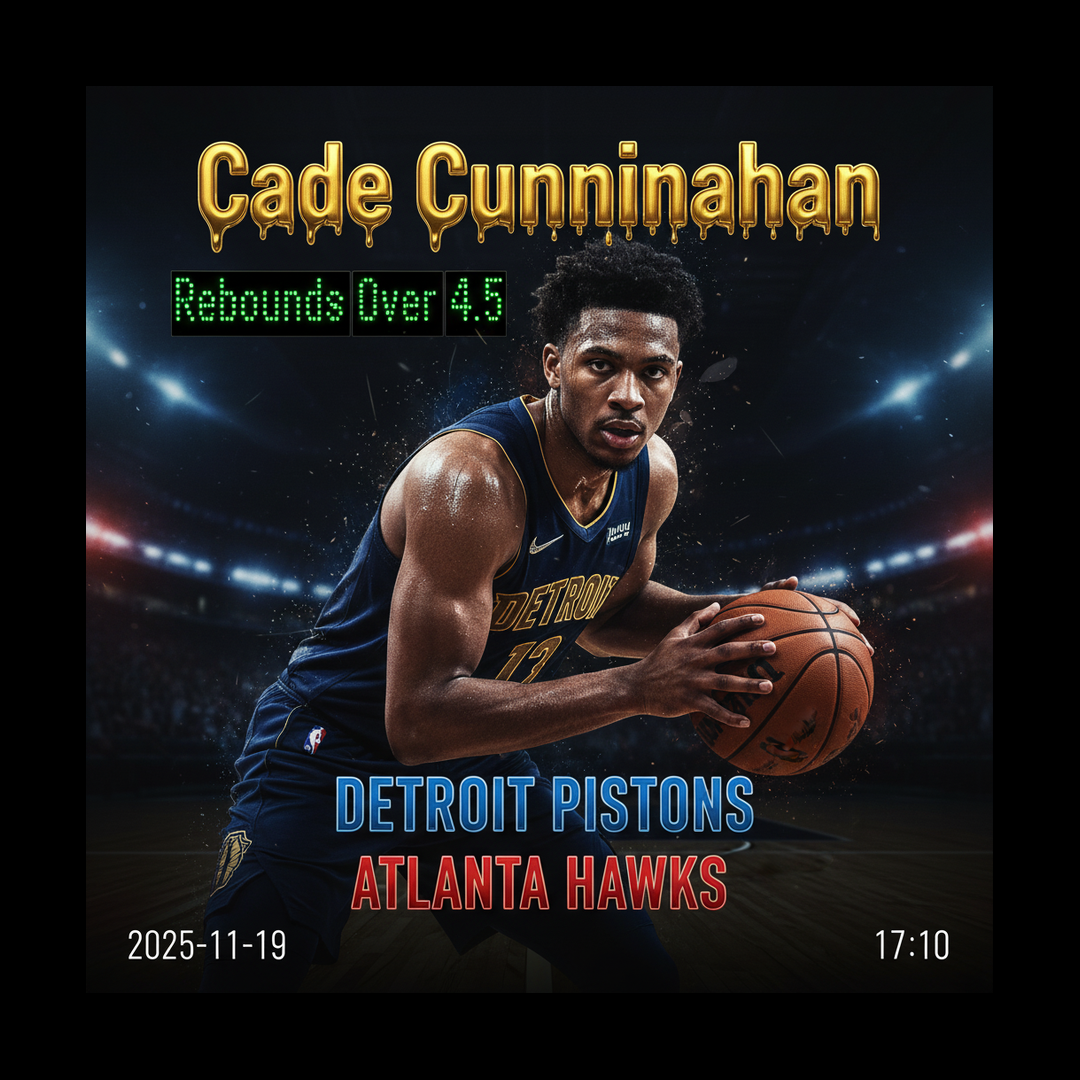 AI-generated detailed analysis visual for Cade Cunningham showing key statistics and insights