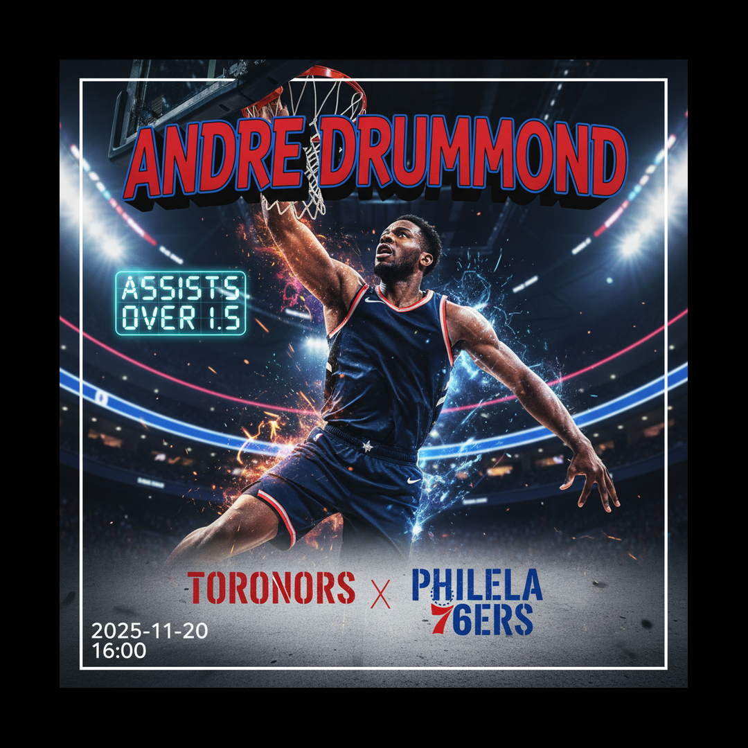 AI-generated detailed analysis visual for Andre Drummond showing key statistics and insights