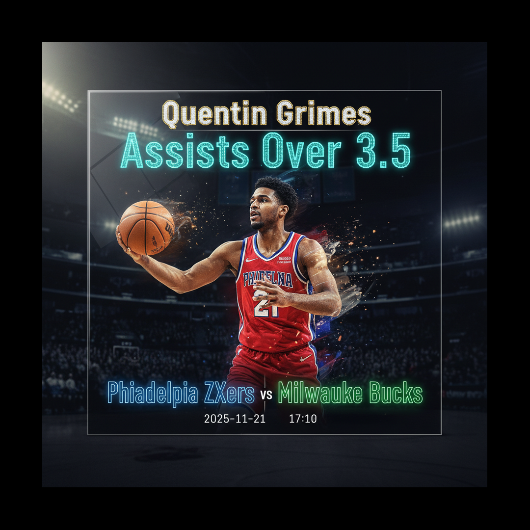 AI-generated detailed analysis visual for Quentin Grimes showing key statistics and insights