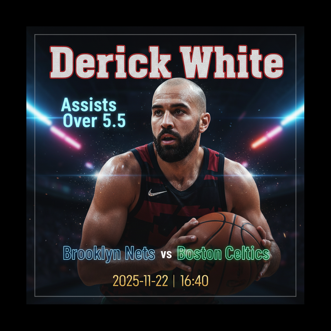 AI-generated detailed analysis visual for Derrick White showing key statistics and insights