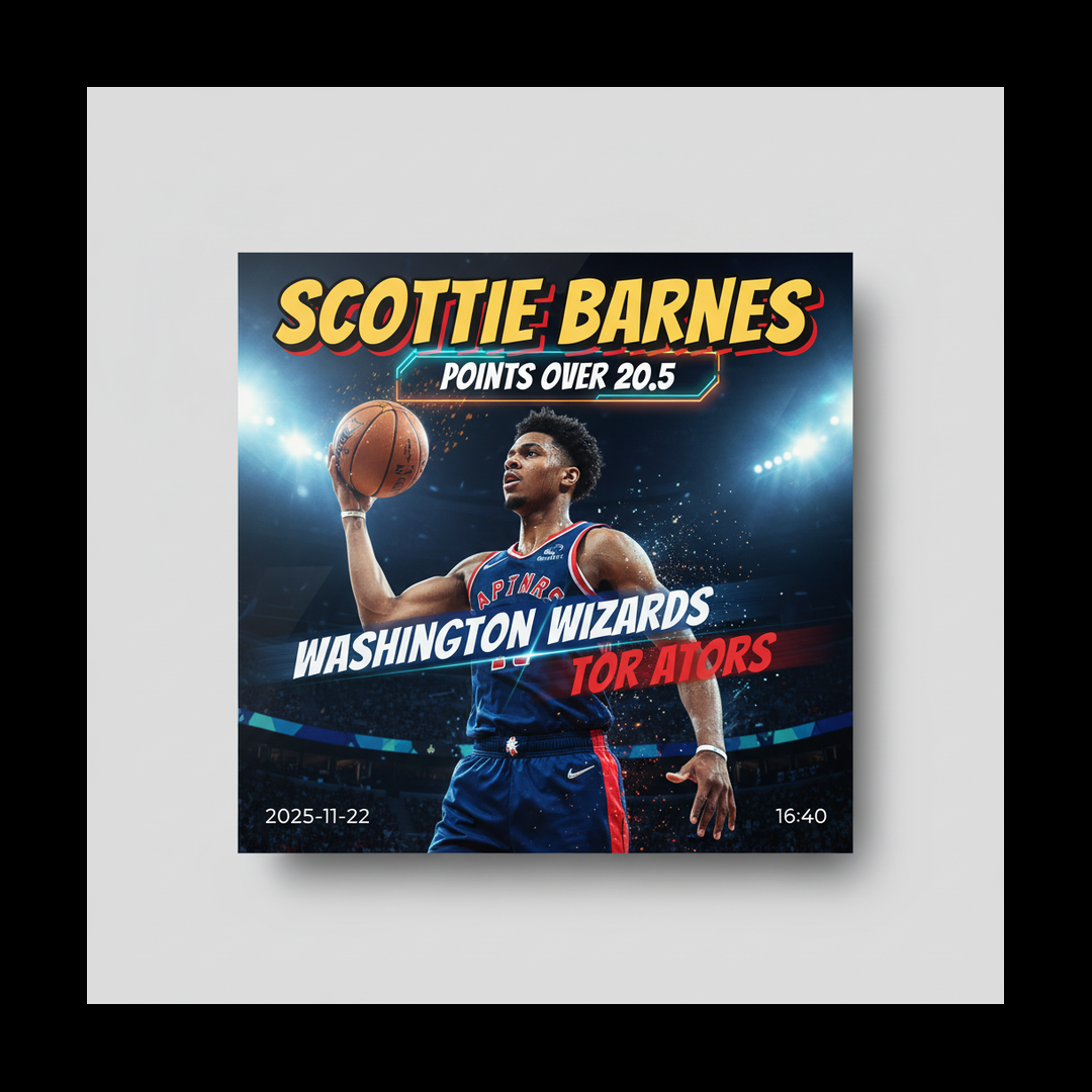 AI-generated detailed analysis visual for Scottie Barnes showing key statistics and insights