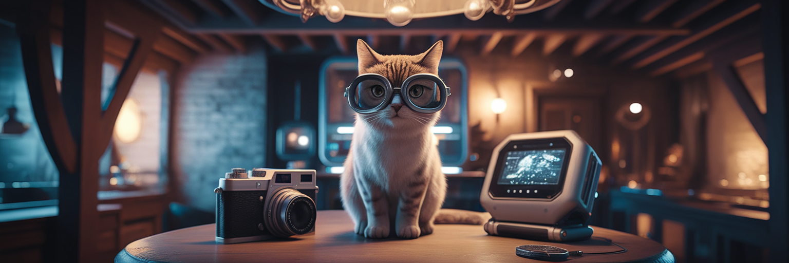 Crear una fantasía felina con gafas elegantes