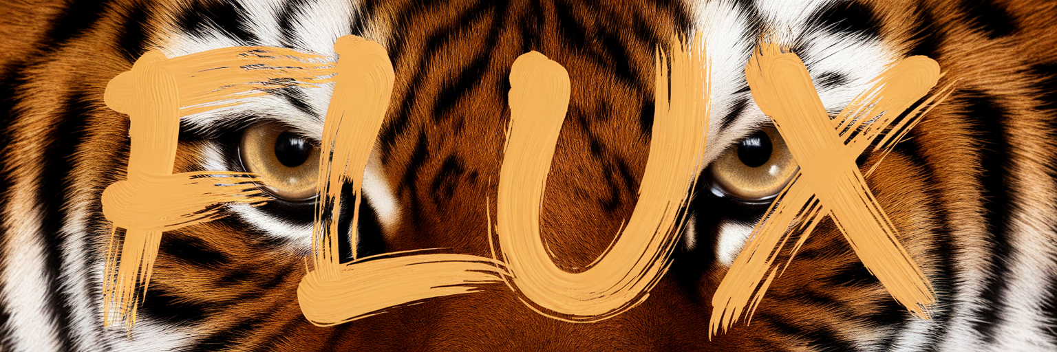 Generate a photo of a tiger with text