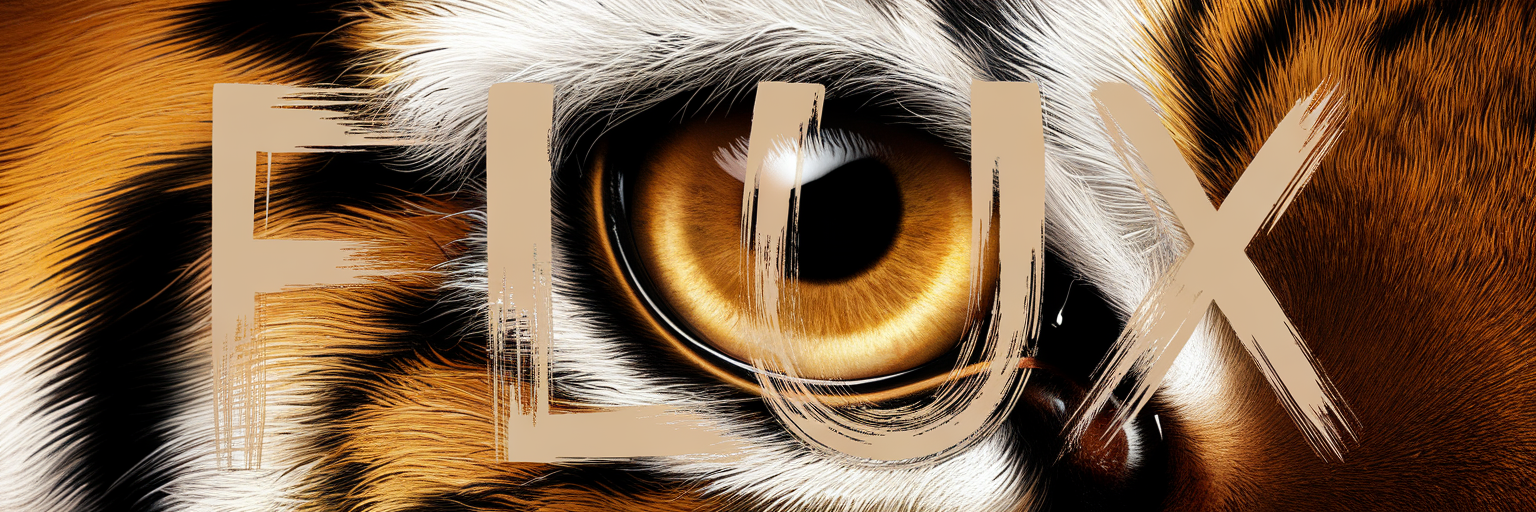 Generate a photo of a tiger eye with text