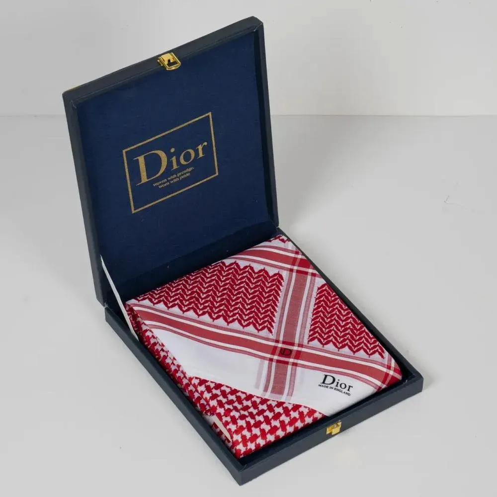 شماغ ديور أحمر الإصدار الجديد 2026 - أشمغة رجالية