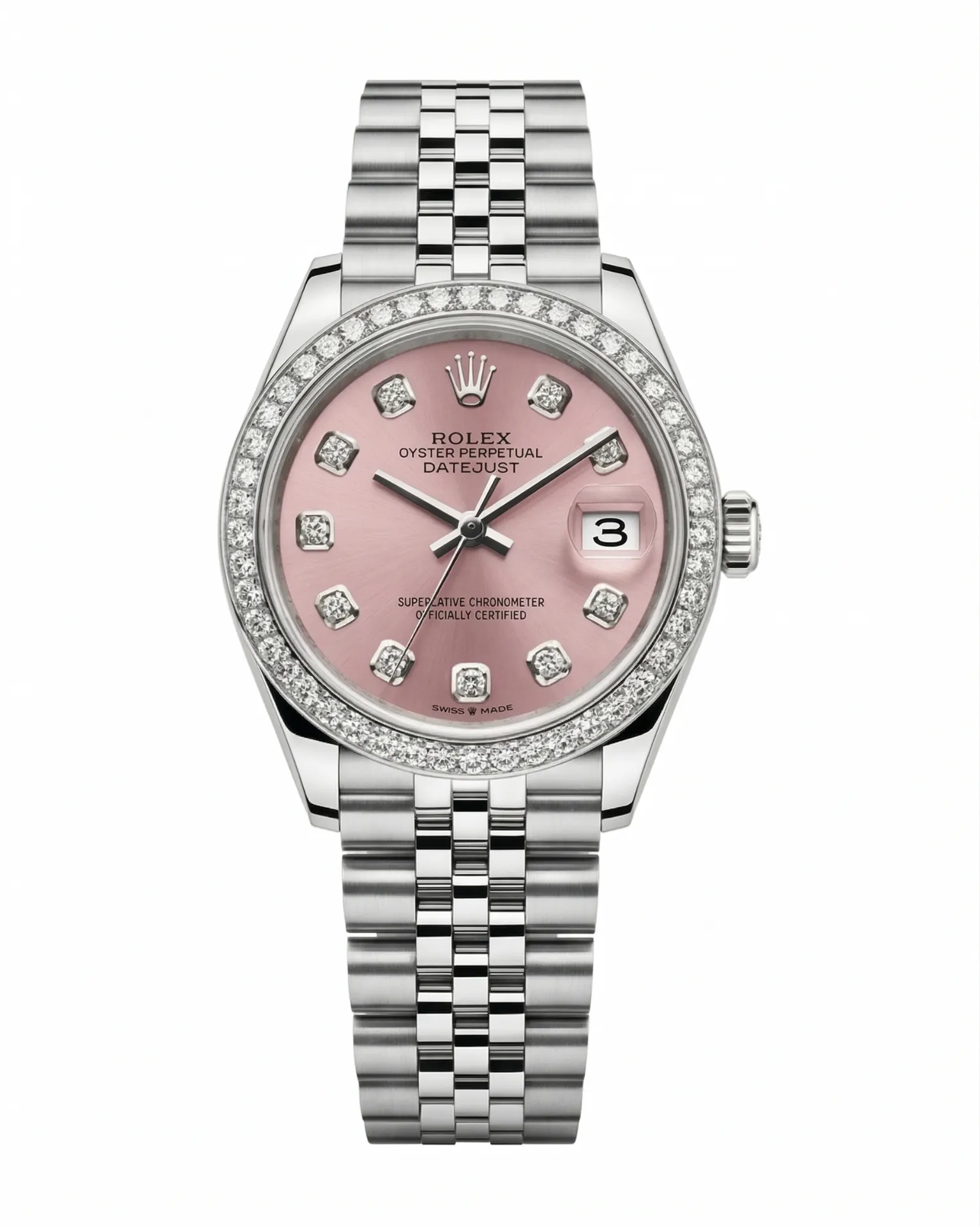 Rolex Datejust   Crystal Watch - ساعة رولكس ديت جست  كريستال  نسائي