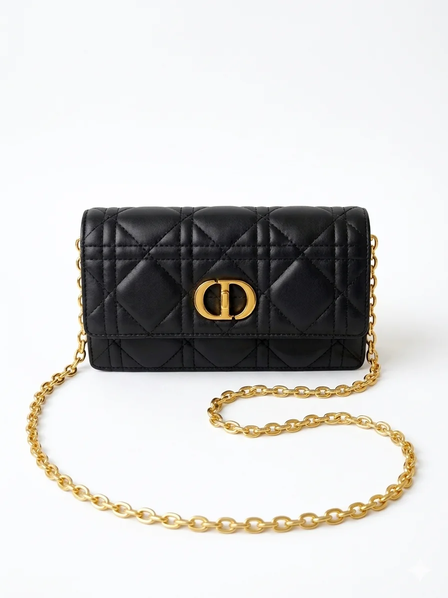 Dior Caro Bag Multi-Colors | حقيبة ديور "كارو" جلد مبطن بتصميم كاناج وألوان متعددة