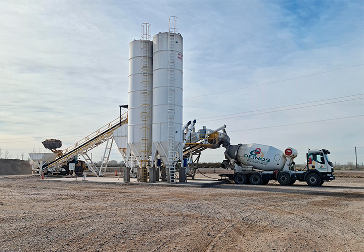 Planta de hormigón en Deinos SRL en operación