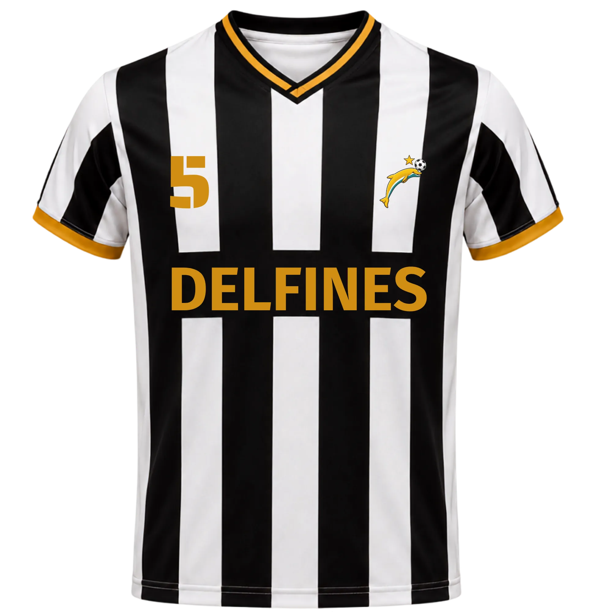 Camiseta Delfines | 26/27 - #5 - C. YÁNEZ Unisex Blanco+Negro hover