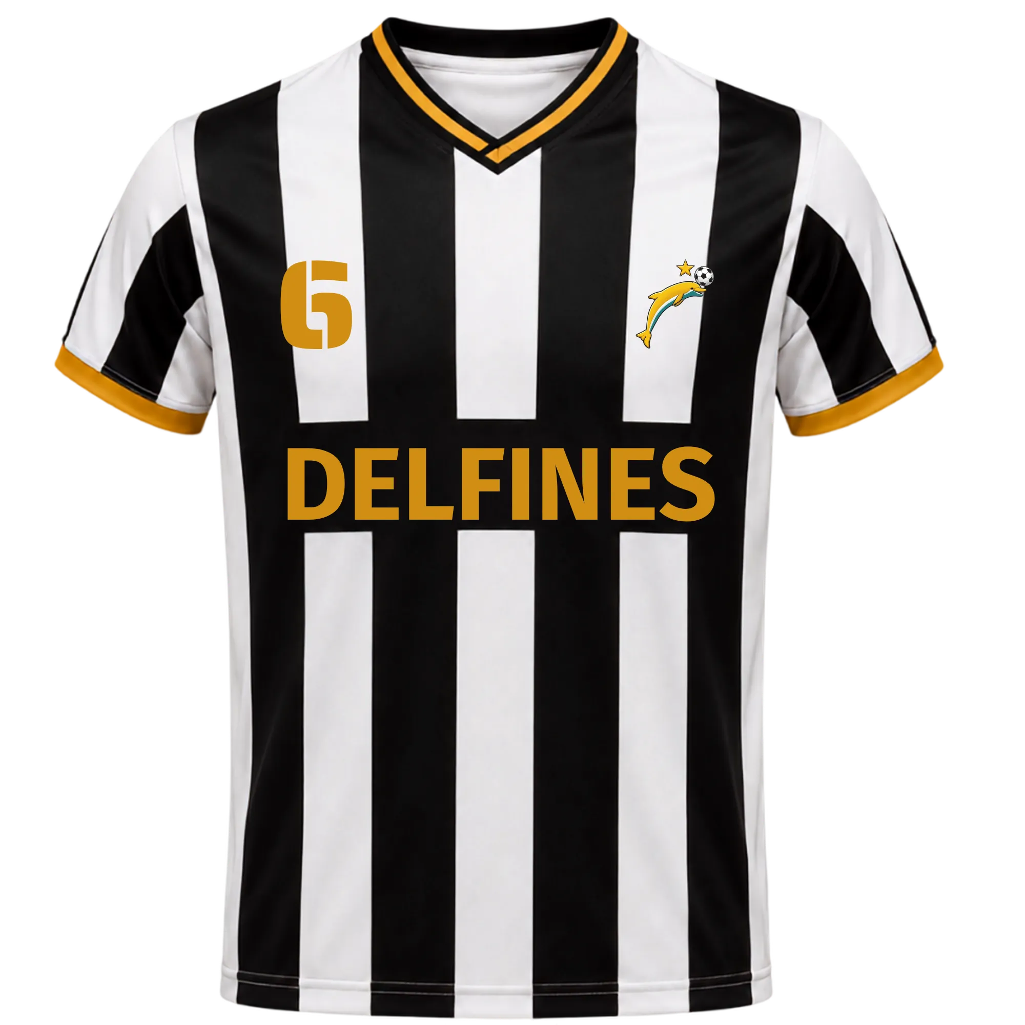 Camiseta Delfines | 26/27 - #6 - A. YÁNEZ Unisex Blanco+Negro hover