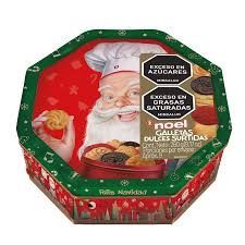 GALLETA NAVIDEÑA NOEL COFRE OCTOGONAL X260G