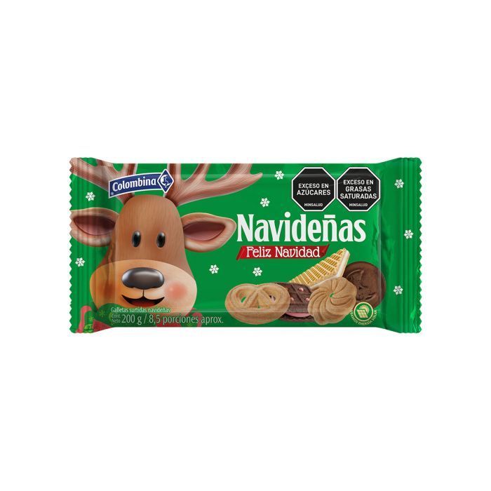 GALLETA NAVIDEÑA COLOMBINA BOLSA FELIZ NAVI X130G