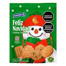 GALLETA NAVIDEÑA COLOMBINA BOLSA FELIZ NAVIDAD X20