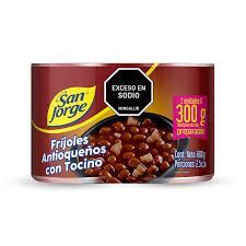 FRIJOLES CON TOCINO RESPIN X300G SAN JORGE
