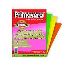 CARTULINA FLUORESCENTE OCTAVOS PAQ X 10
