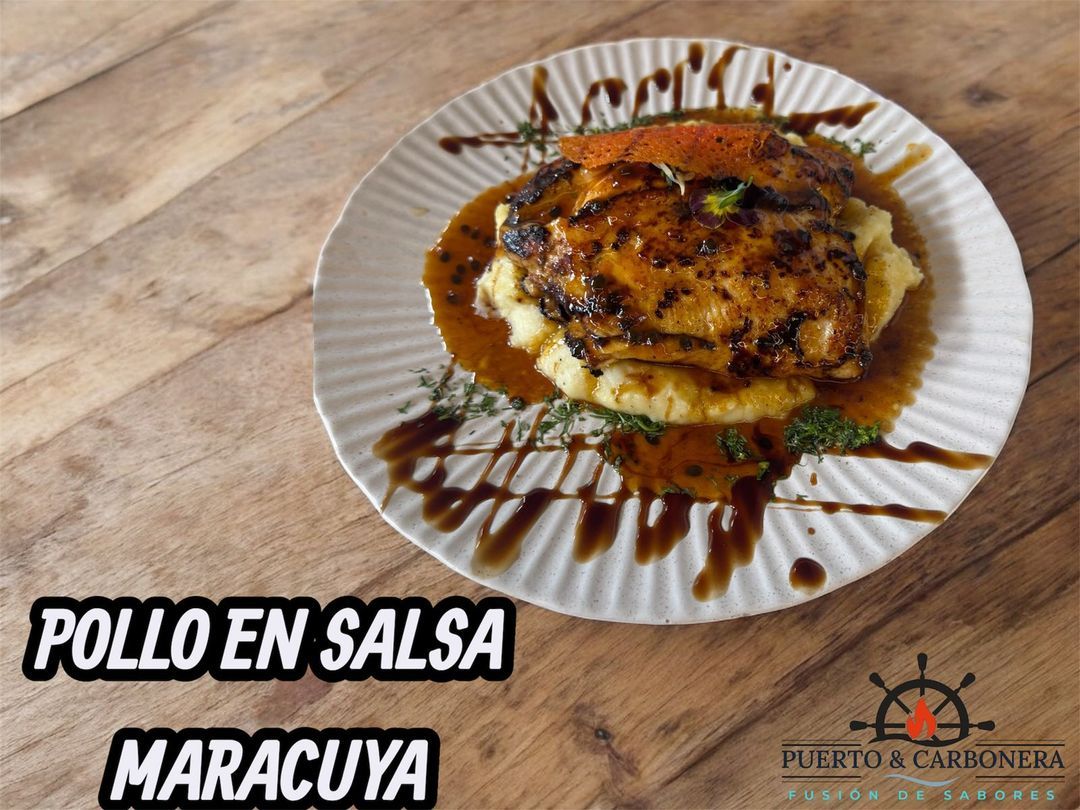 POLLO O CERDO EN SALSA DE MARACUYA