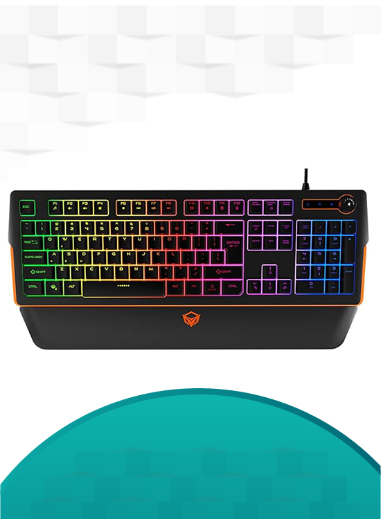 MEETION ECVV Gaming Keyboard with LED backlight RGB Magnetic Wrist Rest Keyboard for Gaming K9520