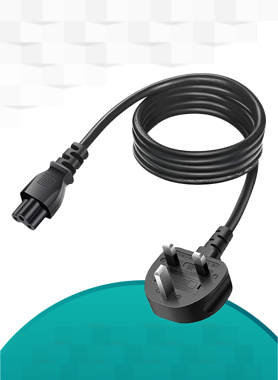 S-TEK [6ft / 1.8m] Laptop Power Cable UK Plug to C5 10A 18AWG-3 Pin - Cord