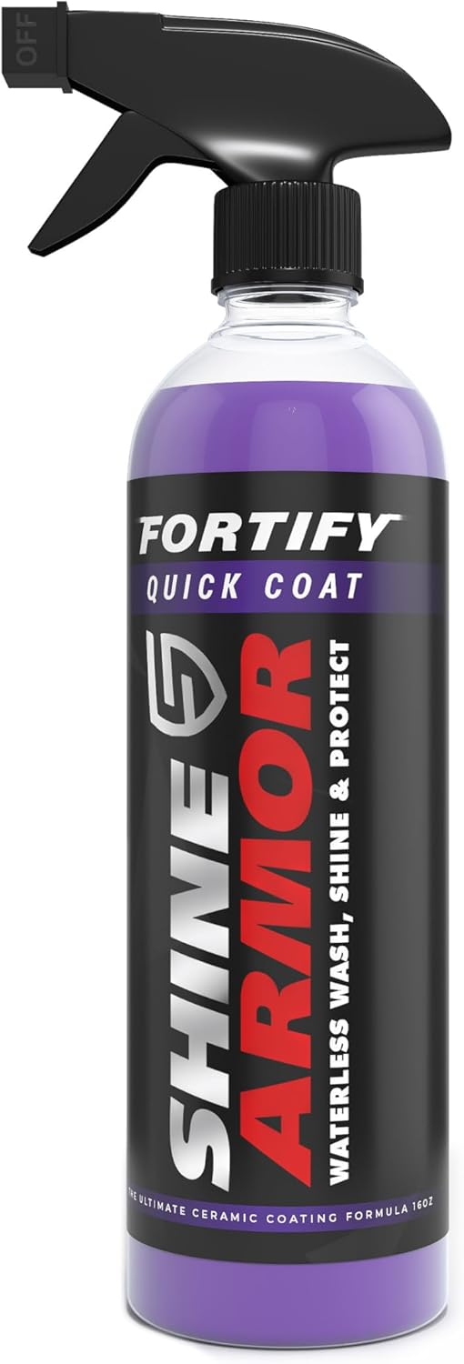 Shine Armor Fortify Quick Coat ââ‚¬â€œ Ceramic Coating - Car Wax Spray - Waterless Car Wash & Wax - Hydrophobic Top Coat Polish & Polymer Paint Sealant Protection
