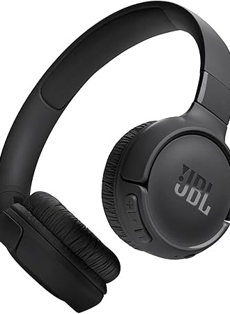 JBL Tune 520BT Wireless On-Ear Headphones, Pure Bass Sound, 57H Battery with Speed Charge, Hands-Free Call + Voice Aware, Multi-Point Connection, Lightweight and Foldable - JBLT520BTBLKEU