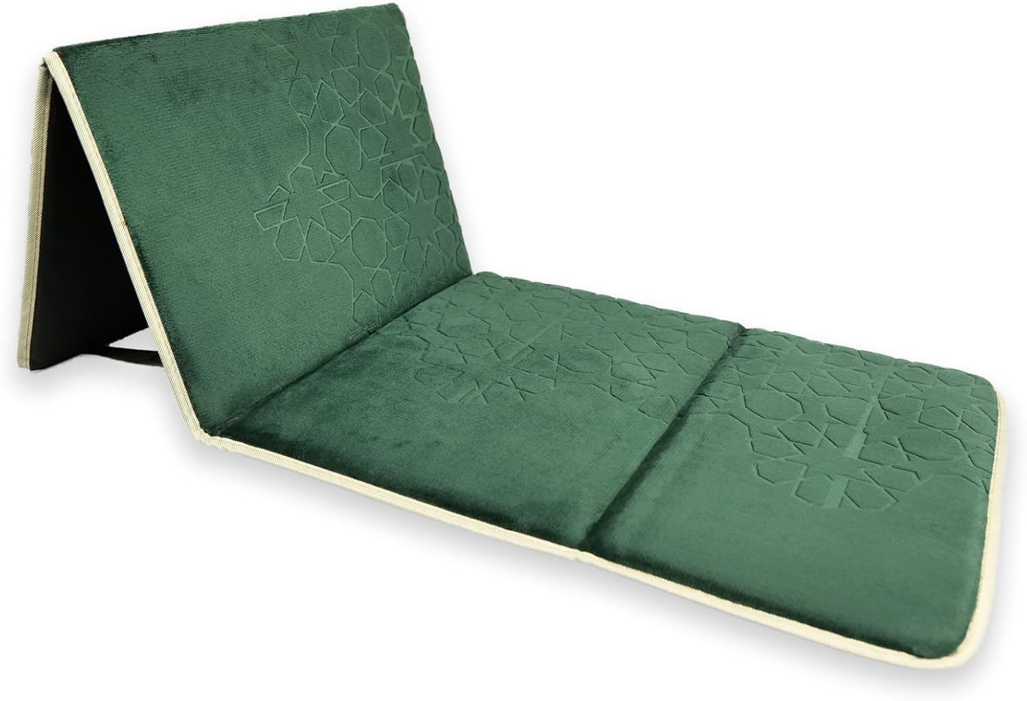 HOME DWELL Foldable prayer Mat having Back Rest - Ergonomic Islamic Prayer Back Support Cushion | Comfort for Praying & Relaxation(Green)