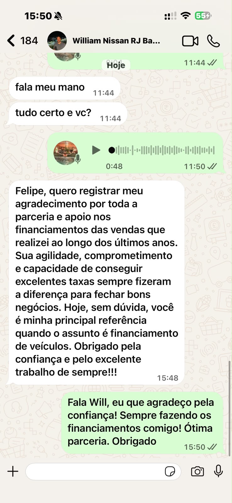 Depoimento WhatsApp TiteGabriel