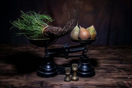 Weighing groceries