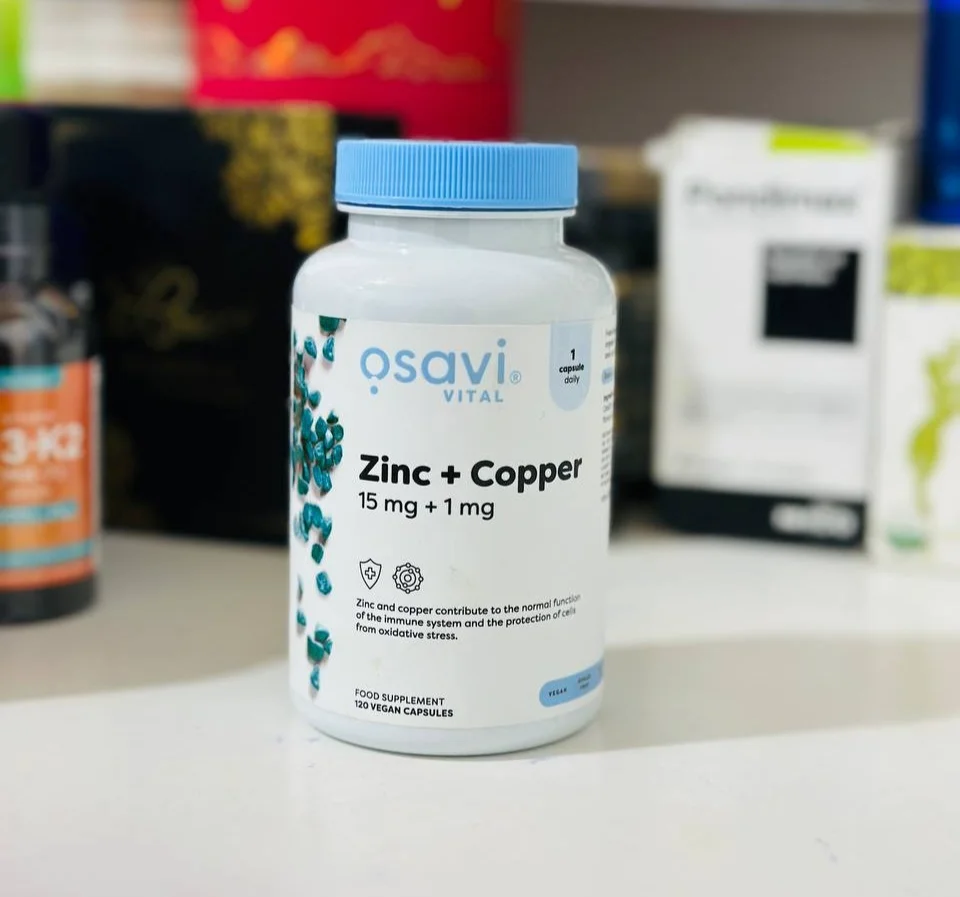 مكمّل أوسافي زنك + نحاس لعلاج الشيب 120 كبسولة – Osavi Zinc + Copper