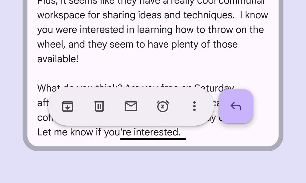 Floating toolbar example.