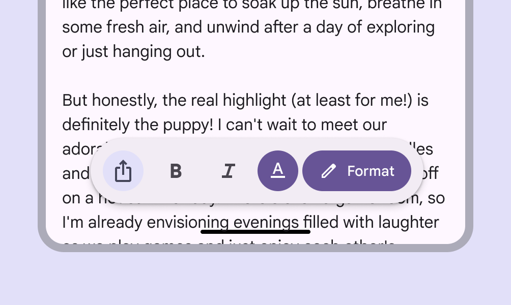 Floating toolbar with different control designs.