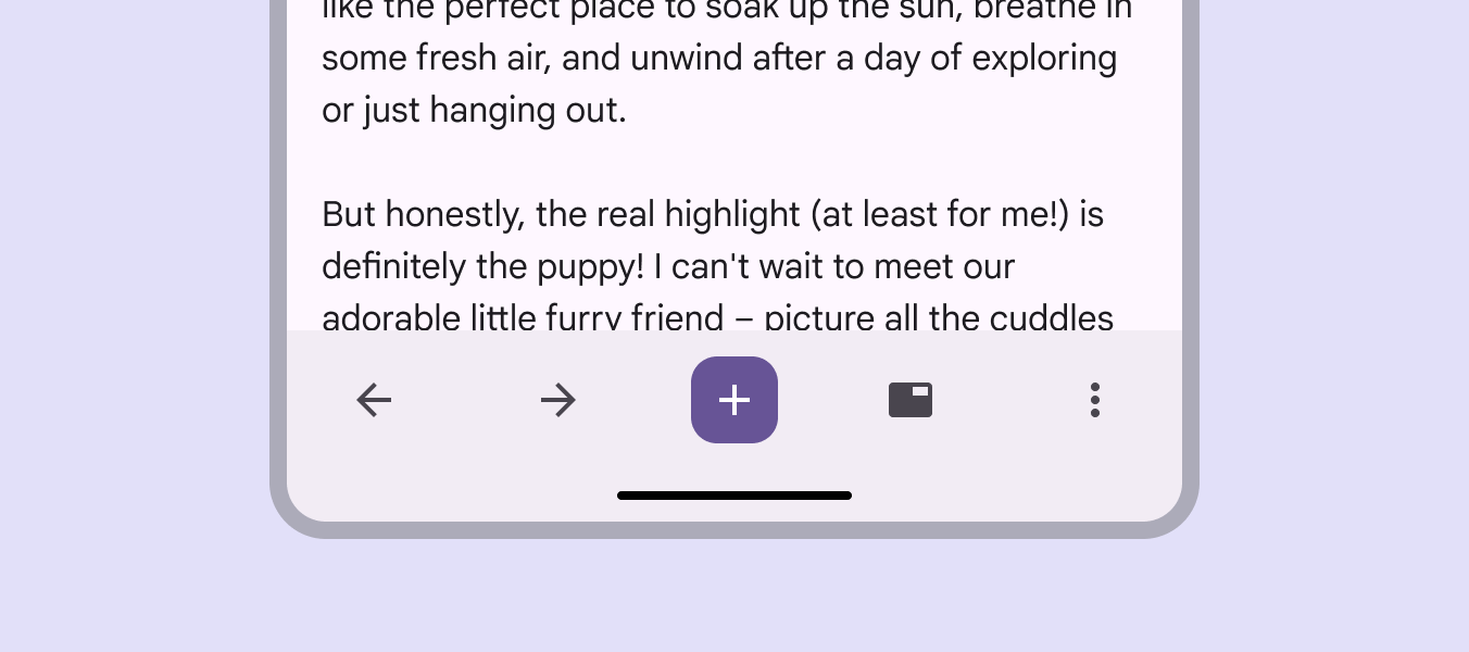 Docked toolbar on mobile.