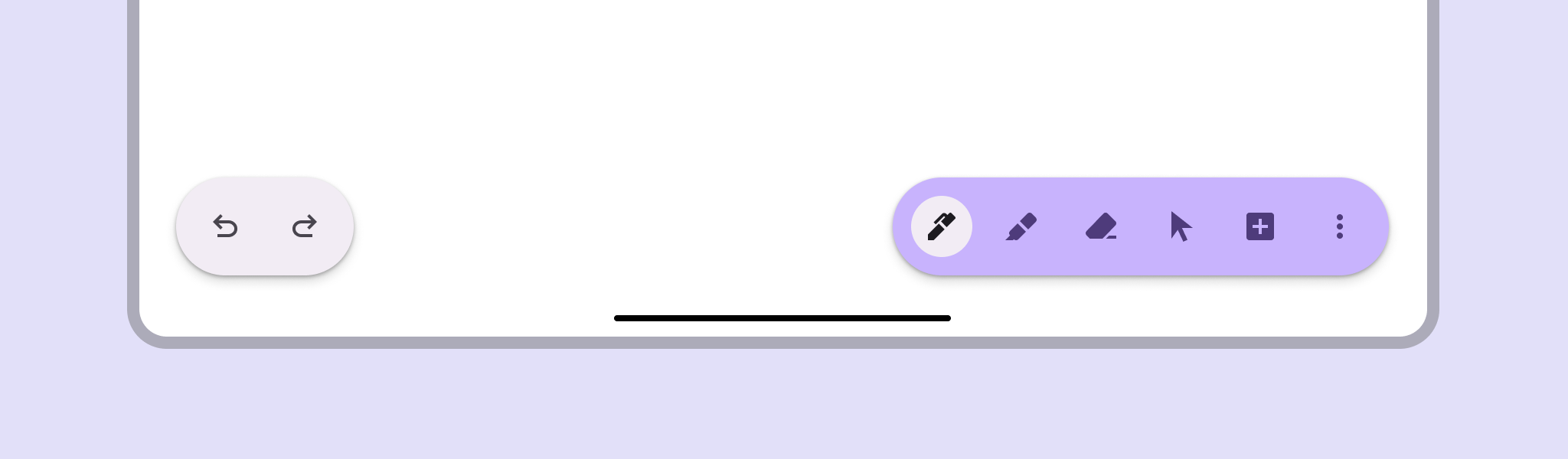 2 toolbars, each with distinct stylistic treatment and actions.