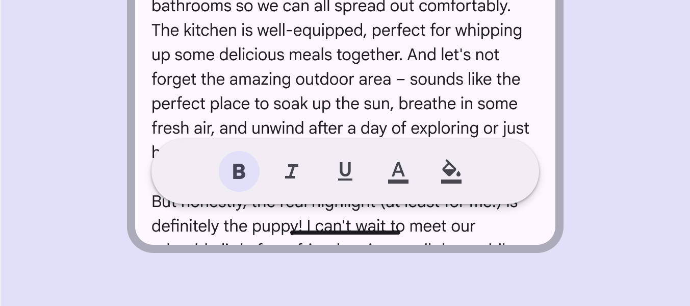 Floating toolbar in compact window with excess padding.