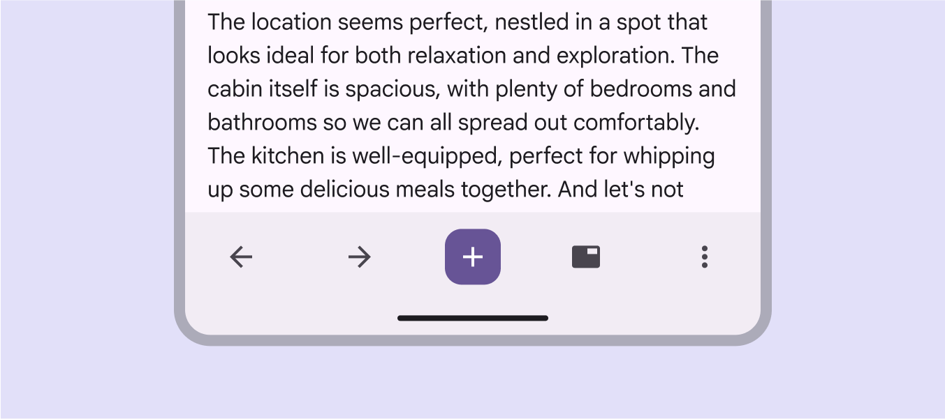 Docked toolbar with evenly spaced elements.