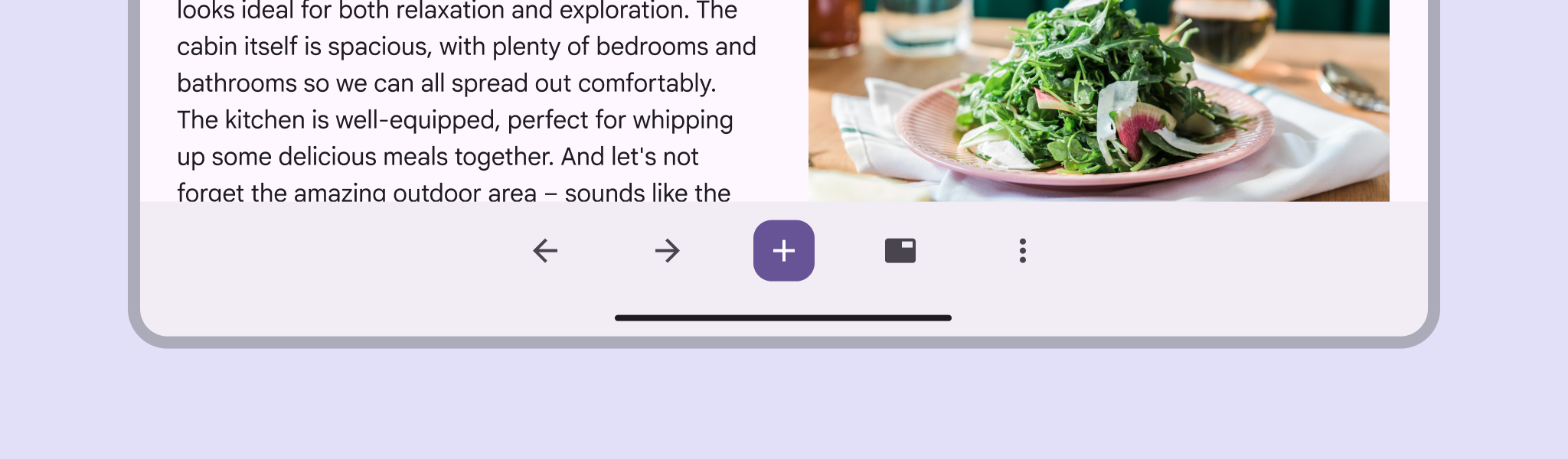 Docked toolbar with centered elements.