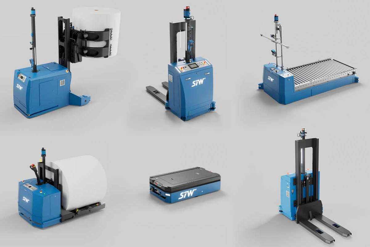 STW AGVs — Render 3D e Visual de Produto para Intralogística